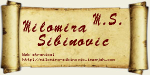 Milomira Sibinović vizit kartica